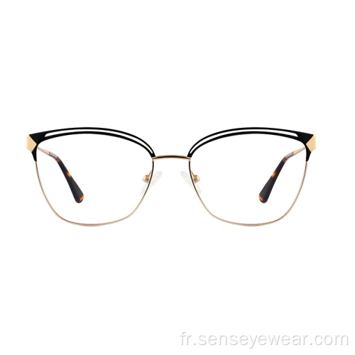 Femmes Cat Eye Metal Eyeglass Optical Cames